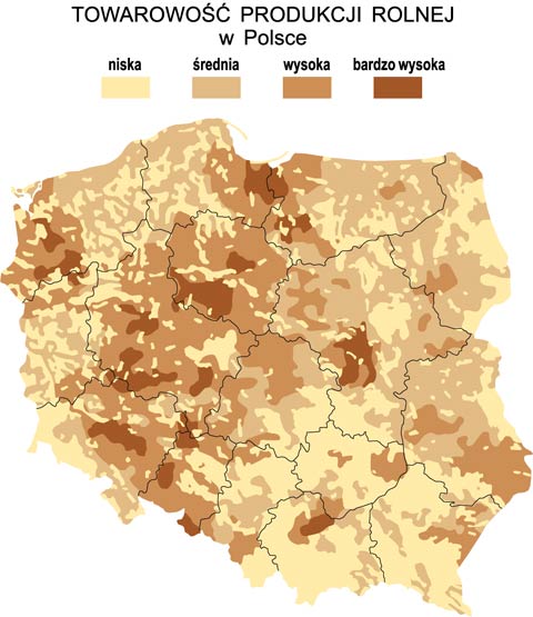 towarowo produkcji rolnej w polsce mapa