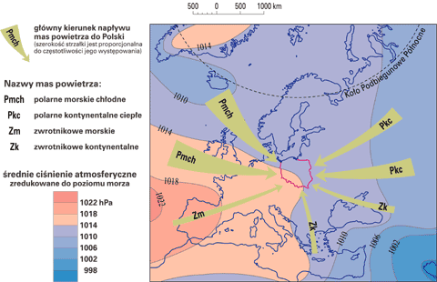 Polska - napyw mas powietrza w lipcu