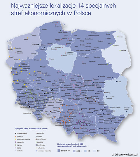 specjalne strefy ekonomiczne w polsce sse mapa